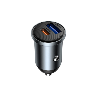 Wiwu Wi-CC030 Nano Lite Series Type-C + USB-A Fast Charging Current Protection Car Charger PD and QC3.0 35W - 1