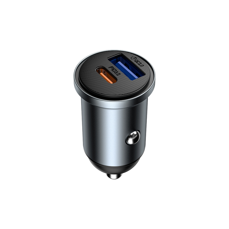 Wiwu Wi-CC030 Nano Lite Series Type-C + USB-A Fast Charging Current Protection Car Charger PD and QC3.0 35W - 2