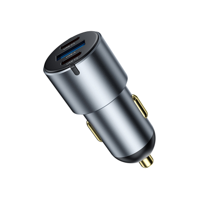Wiwu Wi-CC032 Nano Pro Series Dual Type-C + USB-A Fast Charging Current Protection Car Charger PD AND QC3.0 60W - 4