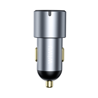 Wiwu Wi-CC032 Nano Pro Series Dual Type-C + USB-A Fast Charging Current Protection Car Charger PD AND QC3.0 60W - 6