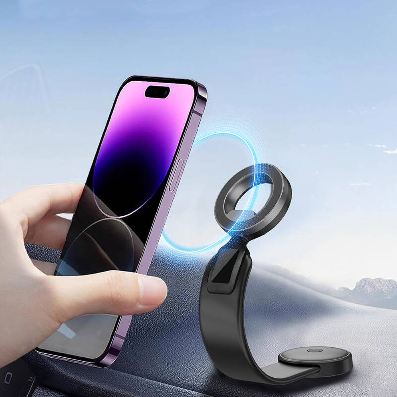 Wiwu Wi-CH053 Mago Series Magnetic Magsafe Compatible Bendable Tilt and Flat Floor Car Phone Holder - 3