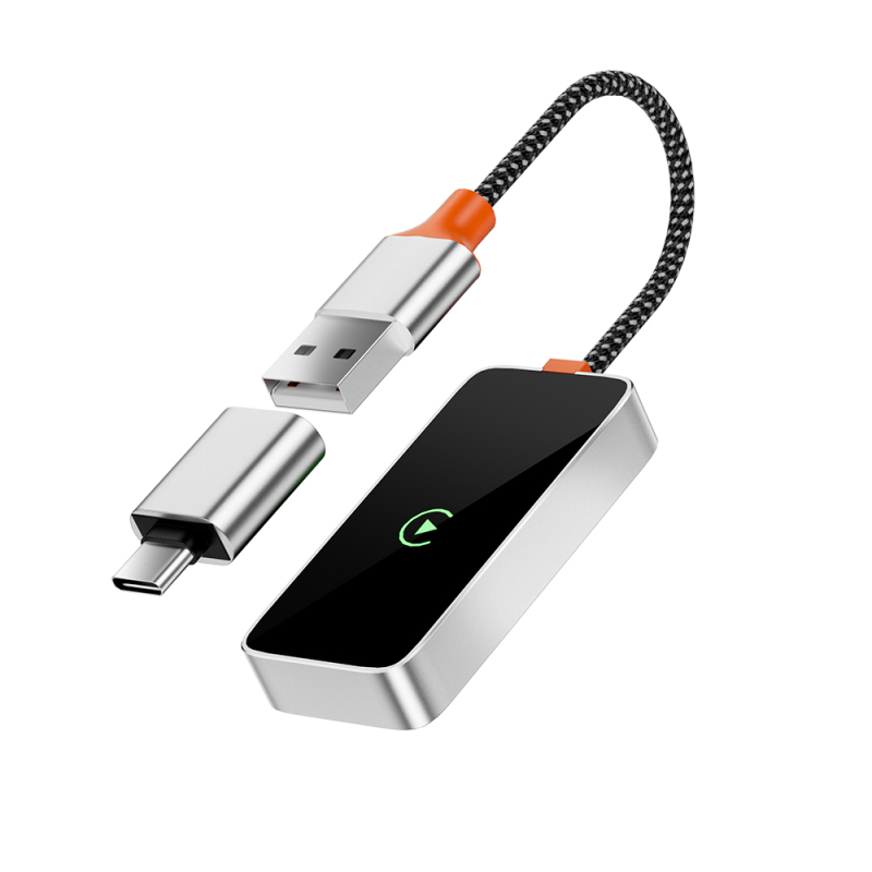 Wiwu Wi-CP002 CarPlay Dijital LED Göstergeli Kablosuz Ses Alıcı USB Girişli Bluetooth Adaptör - 1