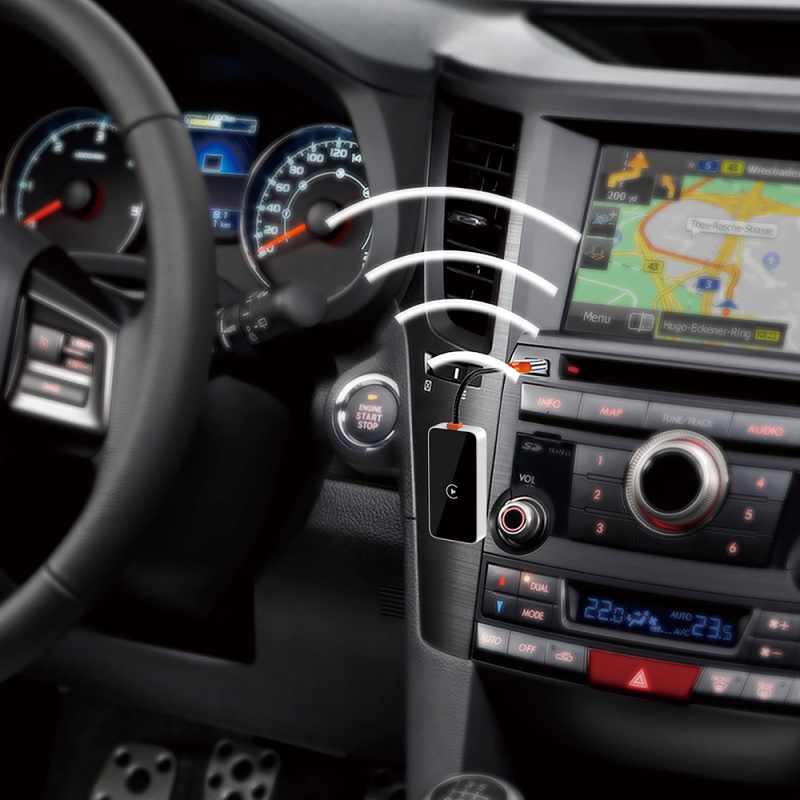 Wiwu Wi-CP002 CarPlay Dijital LED Göstergeli Kablosuz Ses Alıcı USB Girişli Bluetooth Adaptör - 7