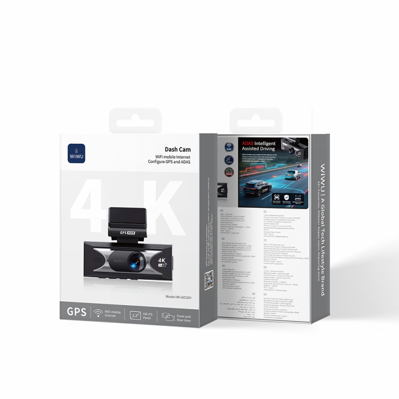 Wiwu Wi-DC201 4K Ultra HD Wifi Destekli Akıllı Ön ve Arka Araç Kamerası - 5