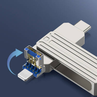 Wiwu Wi-FD001 3in1 USB3.2 Sürücü Disk USB-A + Lightning + Type-C OTG 64 GB - 11