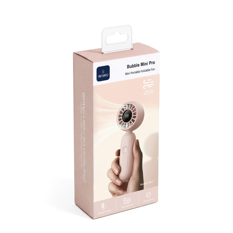 Wiwu Wi-FS017 Bubble Mini Pro Serisi 3 Kademeli Dijital LED Göstergeli Katlanabilir Portatif Soğutucu El Fanı - 5