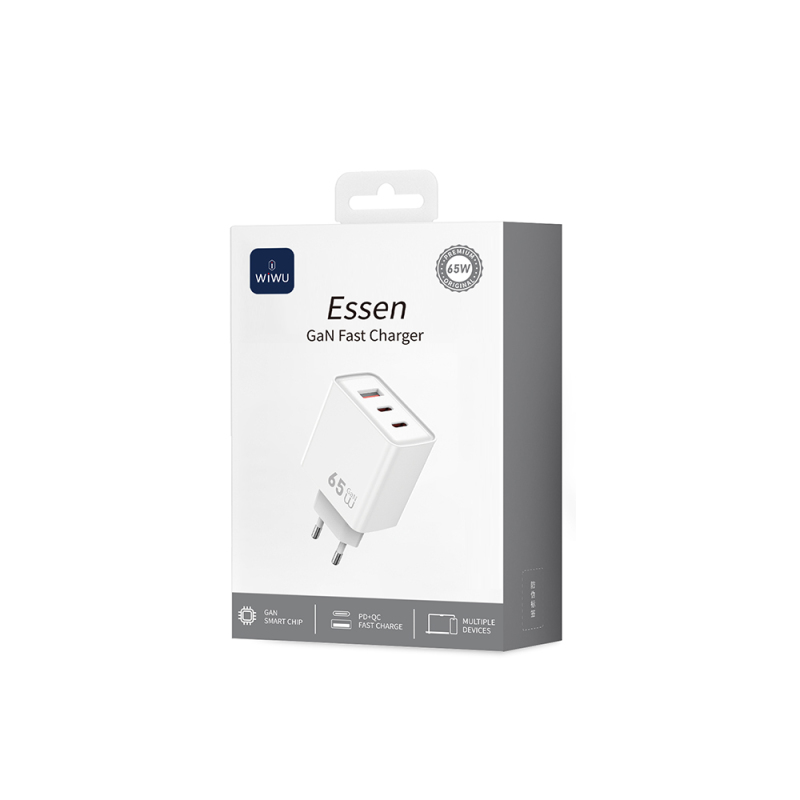 Wiwu Wi-G005 Essen Serisi GaN Tech PD Hızlı Şarj Özellikli Şarj Başlığı 65W - 12