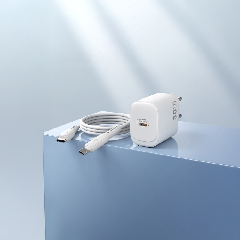 Wiwu Wi-G008 Essen Series GaN Tech PD Fast Charging Head Type-C to Type-C PD 30W Wired Charging Set - 10