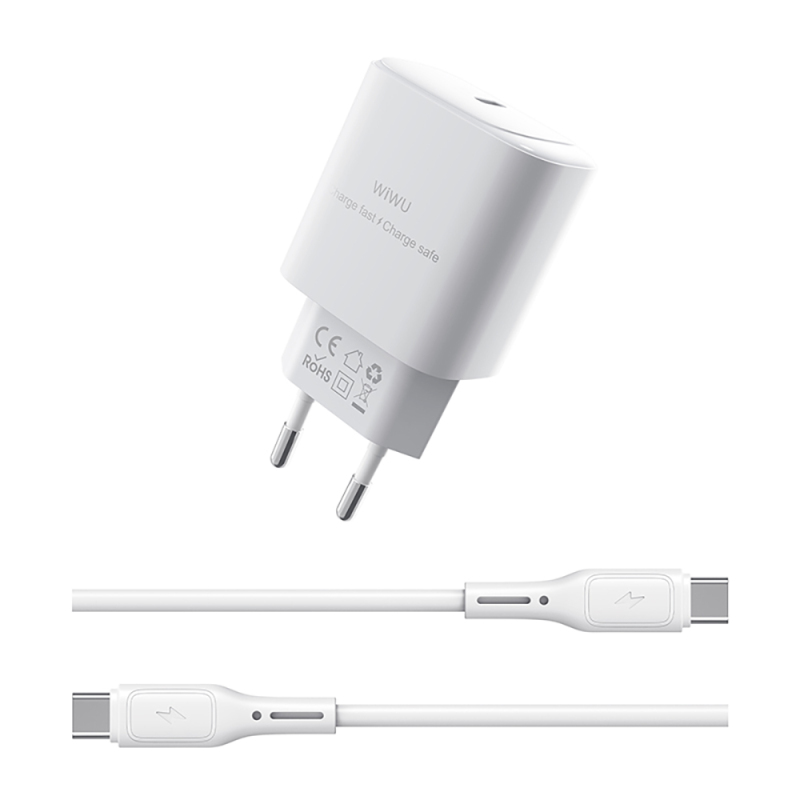Wiwu Wi-G008 Essen Series GaN Tech PD Fast Charging Head Type-C to Type-C PD 30W Wired Charging Set - 2