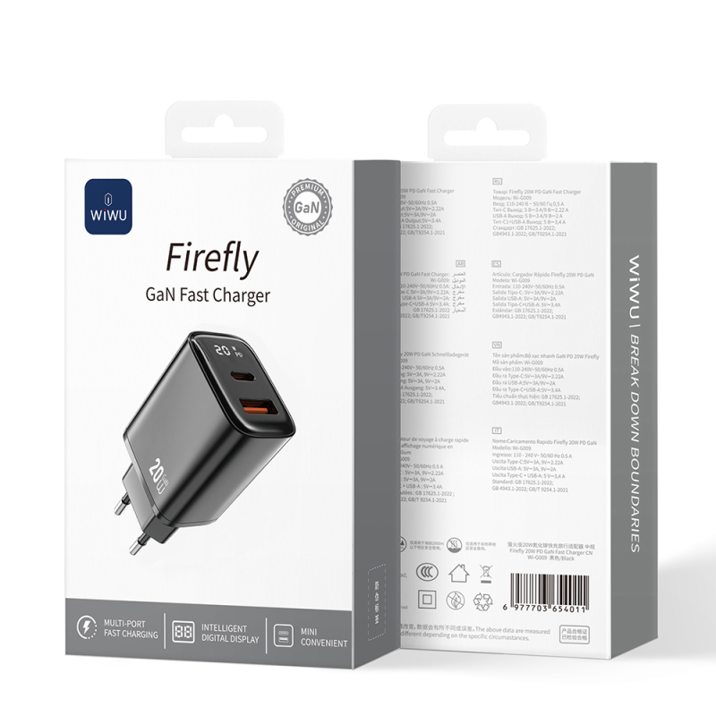 Wiwu Wi-G009 Firefly Series GaN Tech PD Fast Charging Charging Head 20W - 5