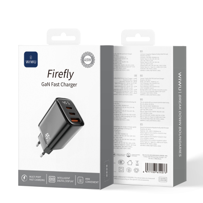 Wiwu Wi-G011 Firefly Serisi GaN Tech PD Hızlı Şarj Özellikli Şarj Başlığı 45W - 5