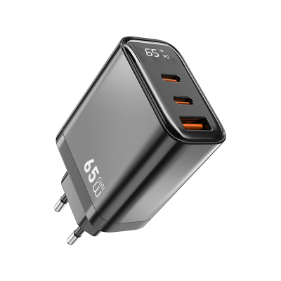Wiwu Wi-G012 Firefly Series Dual Type-C PD & USB-A GaN Technology Fast Charging Head 65W - 2