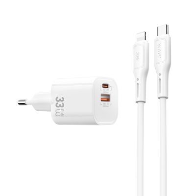 Wiwu Wi-G018 Cube Serisi Type-C to Lightning GaN Tech PD Hızlı Şarj Özellikli Kablolu Şarj Seti 33W - 3