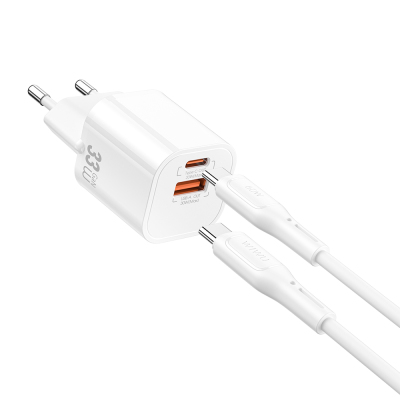 Wiwu Wi-G018 Cube Serisi Type-C to Type-C GaN Tech PD Hızlı Şarj Özellikli Kablolu Şarj Seti 33W - 2