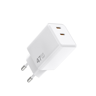 Wiwu Wi-G025 Cube Series Dual Type-C PD GaN Technology Fast Charging Head 47W - 1