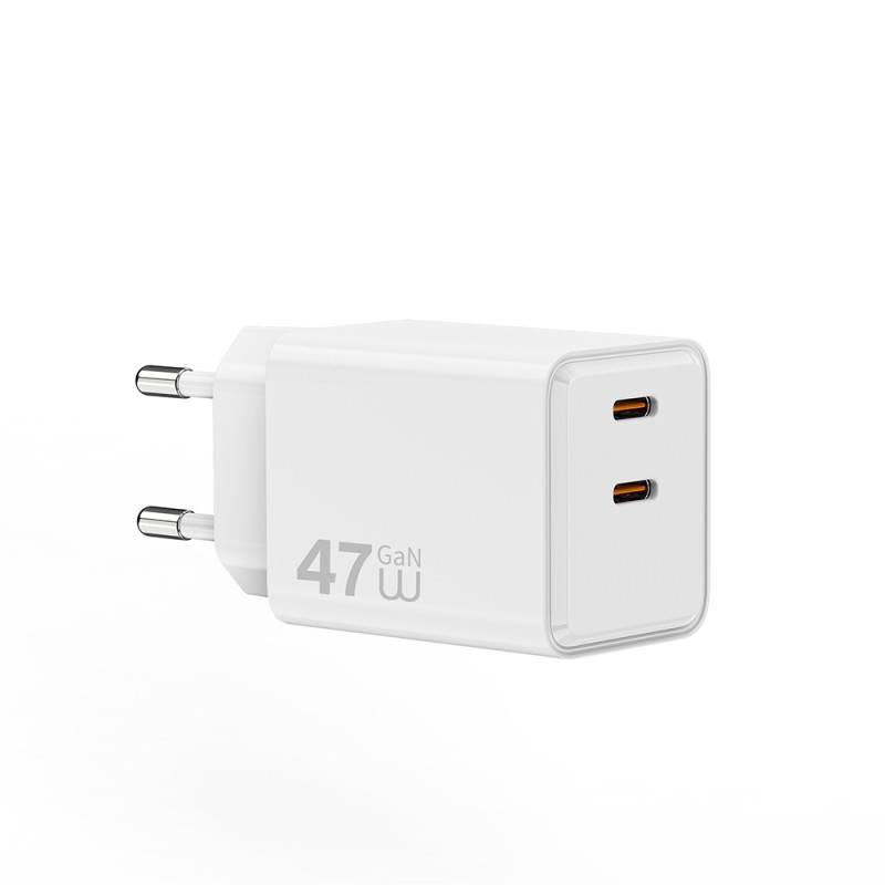 Wiwu Wi-G025 Cube Serisi Dual Type-C PD GaN Teknolojili Hızlı Şarj Başlığı 47W - 3