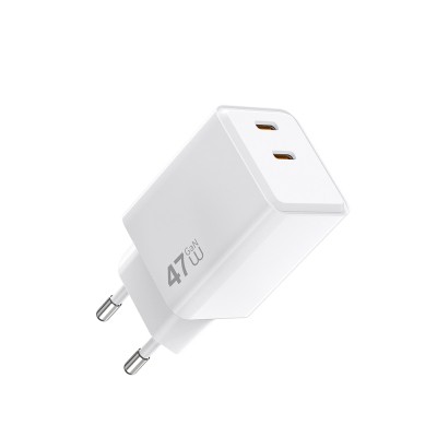 Wiwu Wi-G025 Cube Serisi Dual Type-C PD GaN Teknolojili Hızlı Şarj Başlığı 47W - 2