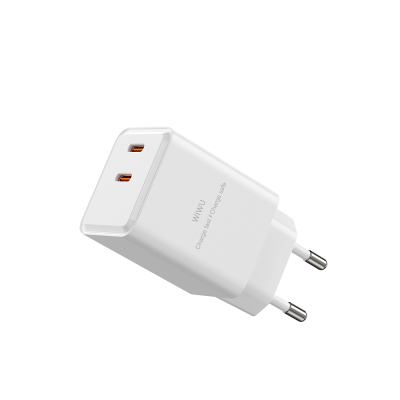 Wiwu Wi-G025 Cube Serisi Dual Type-C PD GaN Teknolojili Hızlı Şarj Başlığı 47W - 4