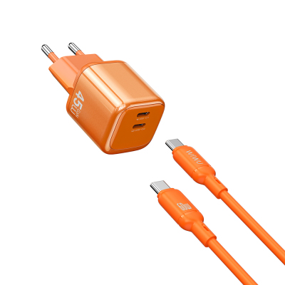 Wiwu Wi-G025 Cube Serisi Type-C to Type-C GaN Tech Hızlı Şarj Özellikli Kablolu Şarj Seti 45W - 2