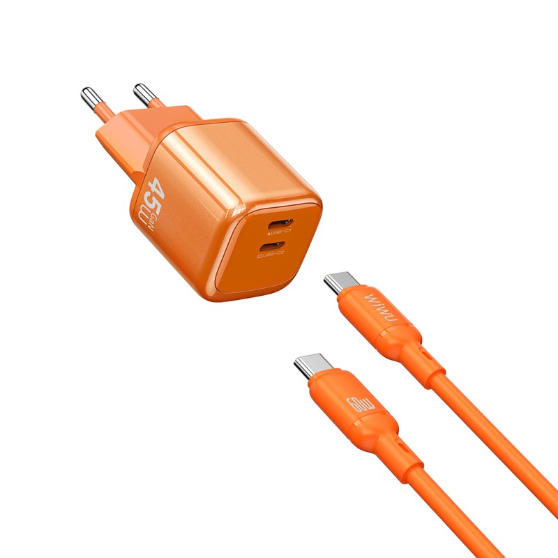 Wiwu Wi-G025 Cube Serisi Type-C to Type-C GaN Tech Hızlı Şarj Özellikli Kablolu Şarj Seti 45W - 2