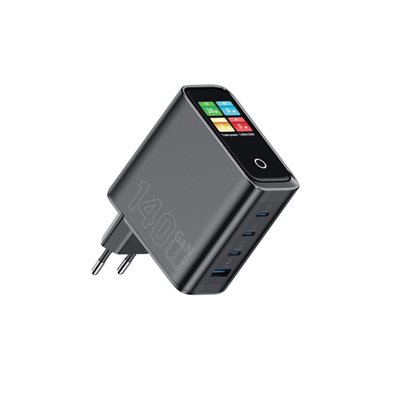 Wiwu Wi-G028 Voyager Series GaN Technology PD/QC Fast Charging Head with TFT Display 140W - 1