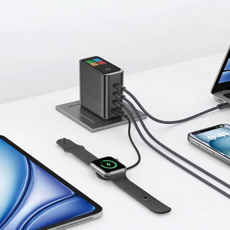 Wiwu Wi-G028 Voyager Serisi GaN Teknolojili PD/QC TFT Göstergeli Hızlı Şarj Başlığı 140W - 3