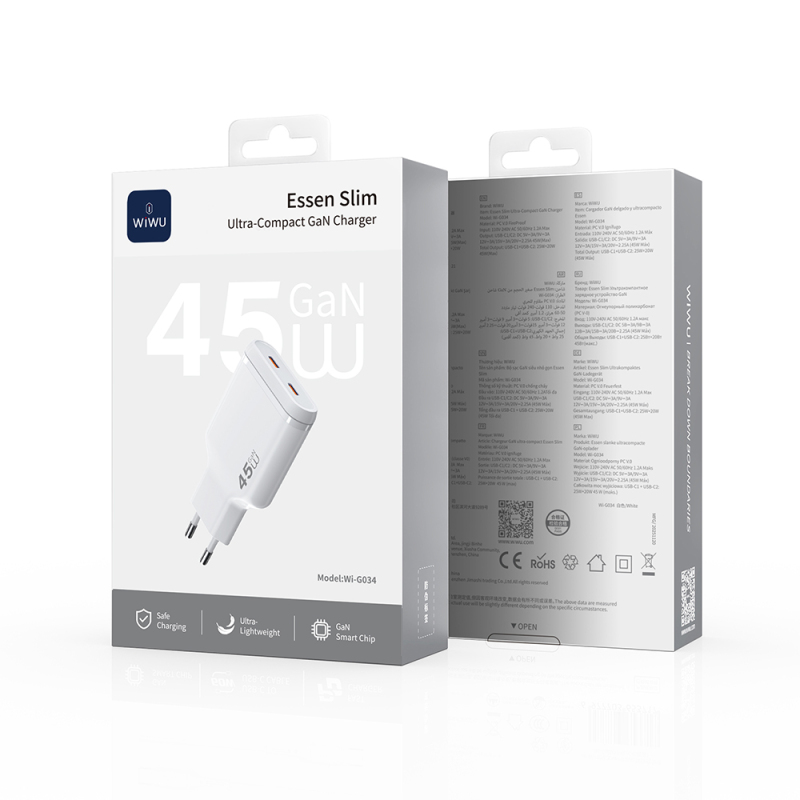 Wiwu Wi-G034 Essen Slim Series GaN Tech PD Fast Charging Head 45W - 7