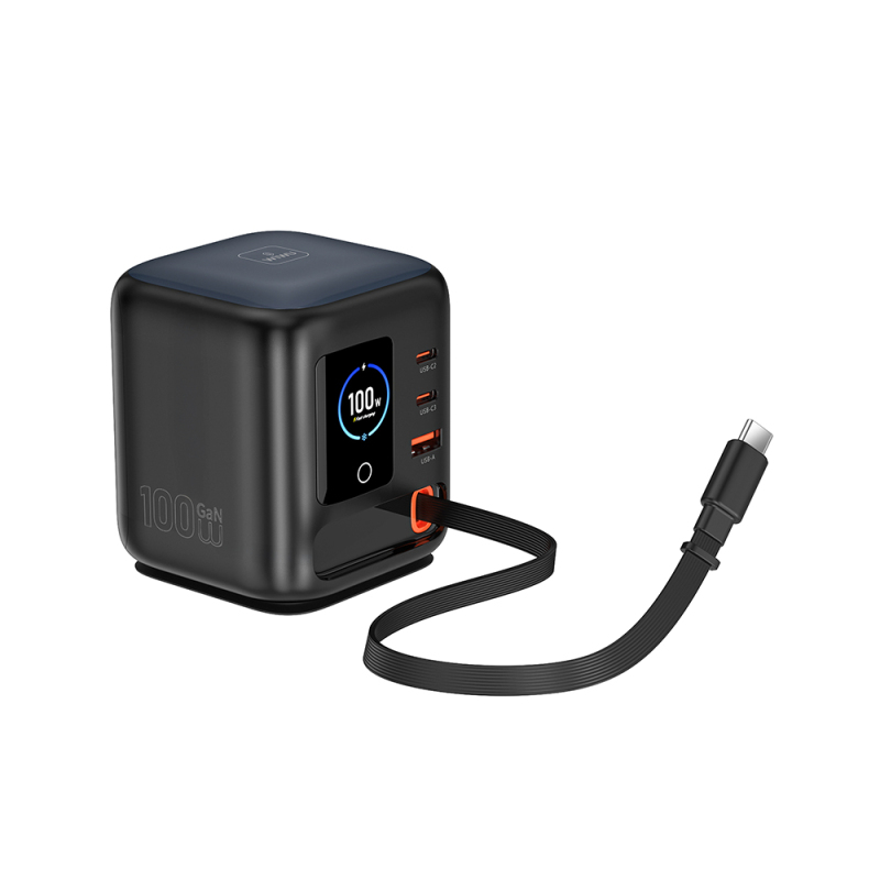 Wiwu Wi-G039 GaN Teknolojili Type-C Kablolu 4 Portlu Masaüstü Şarj İstasyonu 100W - 2