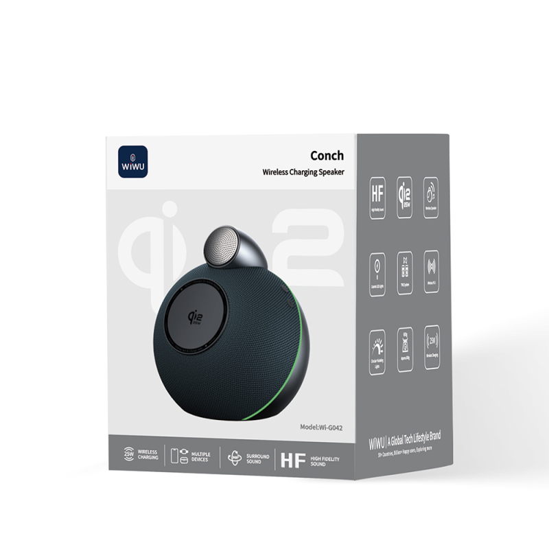 Wiwu Wi-G042 Qi2 Şarj Teknolojili Bluetooth Speaker Hoparlör Özellikli 25W Kablosuz Şarj Standı - 5