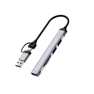 Wiwu Wi-HB003 Zolo Series Type-C USB-A 5in1 Hub with USB3.0 + USB2.0 + SD/TF Connection - 1