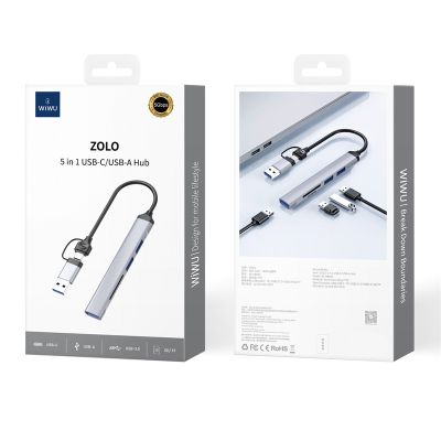 Wiwu Wi-HB003 Zolo Series Type-C USB-A 5in1 Hub with USB3.0 + USB2.0 + SD/TF Connection - 7