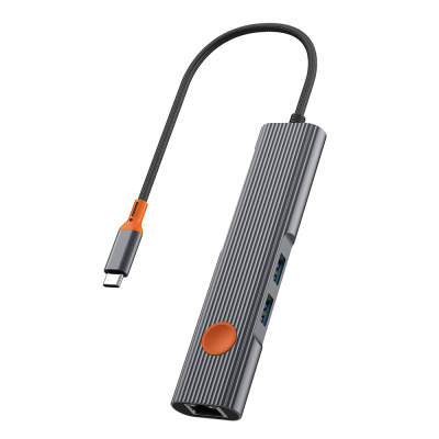 Wiwu Wi-HB005 Travel Serisi 5in1 HDMI (4K@60Hz) Girişli + RJ45 + 100W PD Type-C Hub Bağlantı İstasyonu - 3
