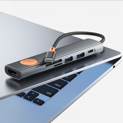 Wiwu Wi-HB8007 Travel Serisi 7in1 HDMI (4K@60Hz) Girişli 100W PD Type-C Hub Bağlantı İstasyonu - 5