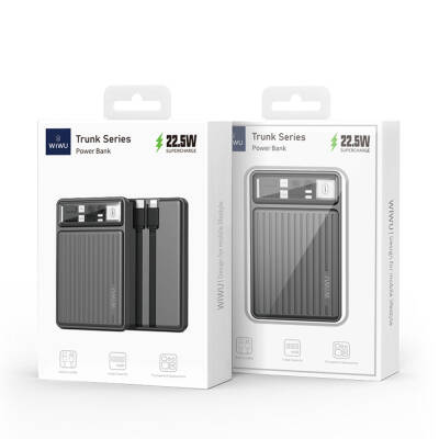 Wiwu Wi-P004 Trunk Serisi Type-C Lightning Çıkışlı Taşınabilir Powerbank PD 22.5W 10000mAh - 2