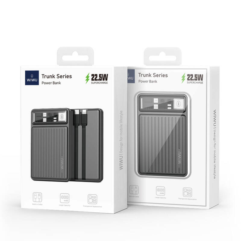 Wiwu Wi-P004 Trunk Serisi Type-C Lightning Çıkışlı Taşınabilir Powerbank PD 22.5W 10000mAh - 2