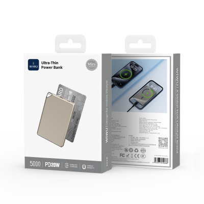 Wiwu Wi-P019 Ultra İnce Explore Serisi Led Göstergeli Wireless M-safe Powerbank 15W 5000mAh - 7