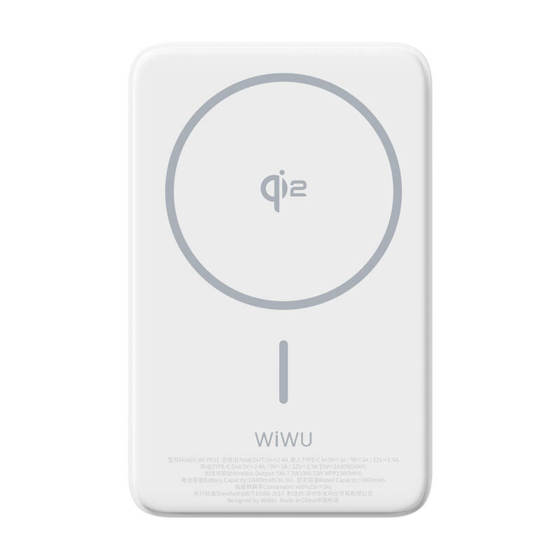 Wiwu Wi-P031 Qi2 Charging Technology LED Light Indicator Stand 30W Portable Magsafe Wireless Powerbank 10.000mAh - 8