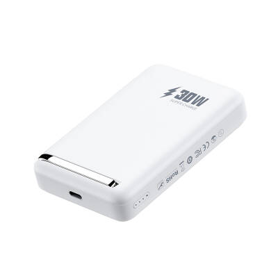 Wiwu Wi-P031 Qi2 Şarj Teknolojili LED Işık Göstergeli Standlı 30W Taşınabilir Magsafe Wireless Powerbank 10.000mAh - 3