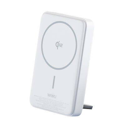 Wiwu Wi-P031 Qi2 Şarj Teknolojili LED Işık Göstergeli Standlı 30W Taşınabilir Magsafe Wireless Powerbank 10.000mAh - 6