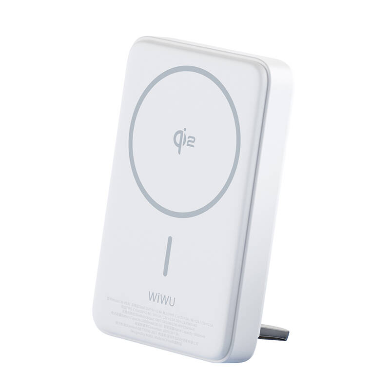 Wiwu Wi-P031 Qi2 Şarj Teknolojili LED Işık Göstergeli Standlı 30W Taşınabilir Magsafe Wireless Powerbank 10.000mAh - 6