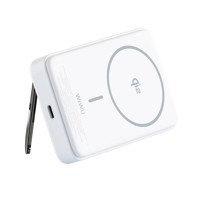 Wiwu Wi-P031 Qi2 Şarj Teknolojili LED Işık Göstergeli Standlı 30W Taşınabilir Magsafe Wireless Powerbank 10.000mAh - 7