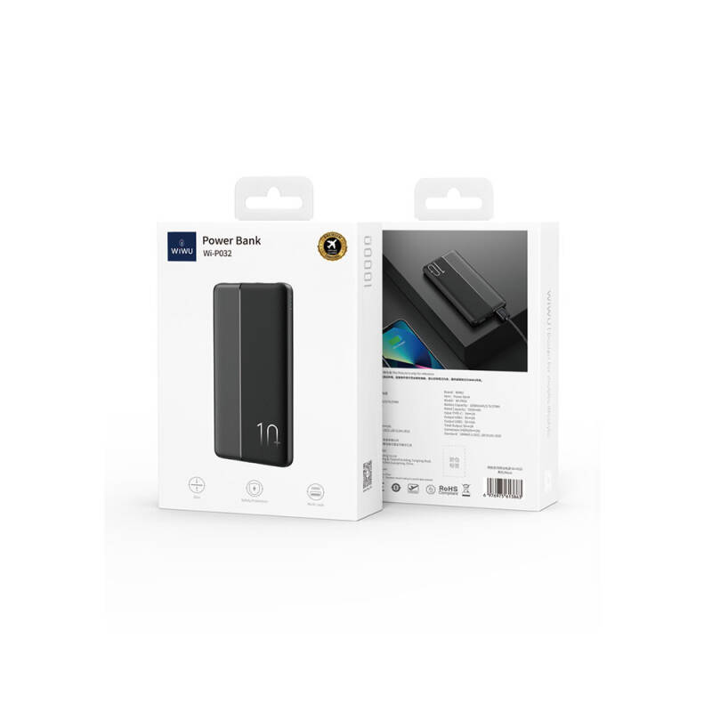 Wiwu Wi-P032 Dual USB-A ve Type-C PD LED Işık Göstergeli Taşınabilir Powerbank 10000mAh - 13