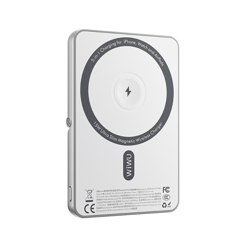 Wiwu Wi-P034 Dijital LED Göstergeli Standlı Kablosuz Powerbank 5000mAh 15W - 5