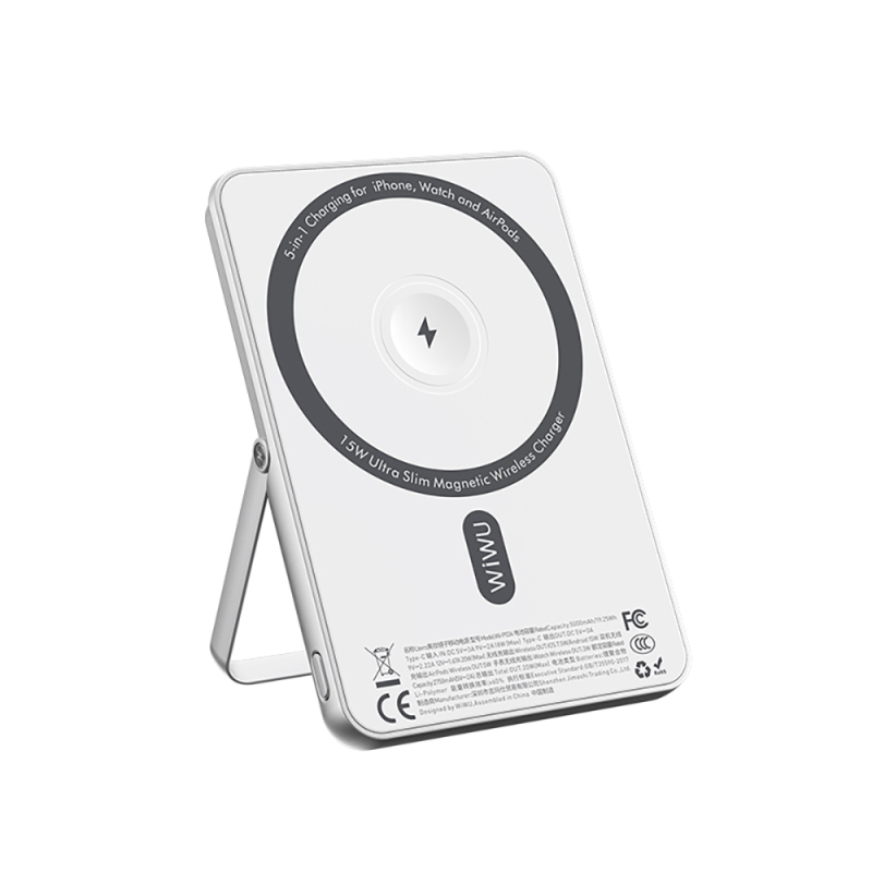Wiwu Wi-P034 Dijital LED Göstergeli Standlı Kablosuz Powerbank 5000mAh 15W - 6