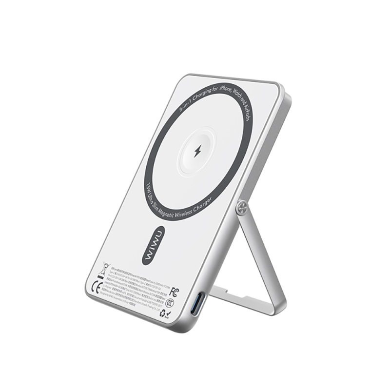 Wiwu Wi-P034 Dijital LED Göstergeli Standlı Kablosuz Powerbank 5000mAh 15W - 7