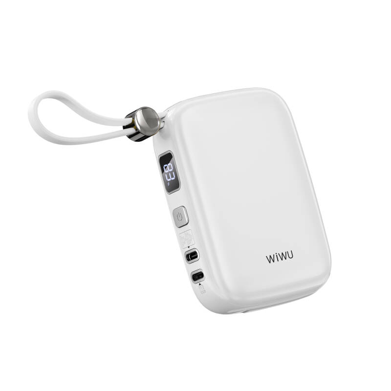 Wiwu Wi-P042 Monaco Series Lightning and Type-C Cable Digital LED Indicator Hanging Powerbank 10000mAh - 6