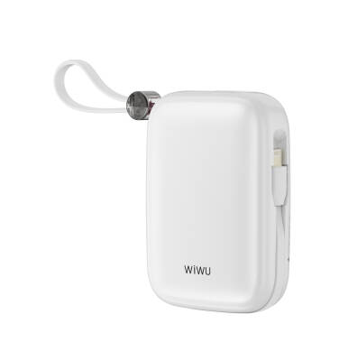 Wiwu Wi-P042 Monaco Series Lightning and Type-C Cable Digital LED Indicator Hanging Powerbank 10000mAh - 10