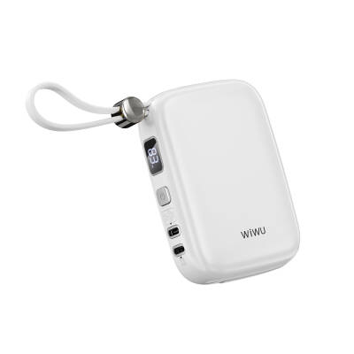 Wiwu Wi-P042 Monaco Serisi Lightning ve Type-C Kablolu Dijital LED Göstergeli Askılı Powerbank 10000mAh - 6