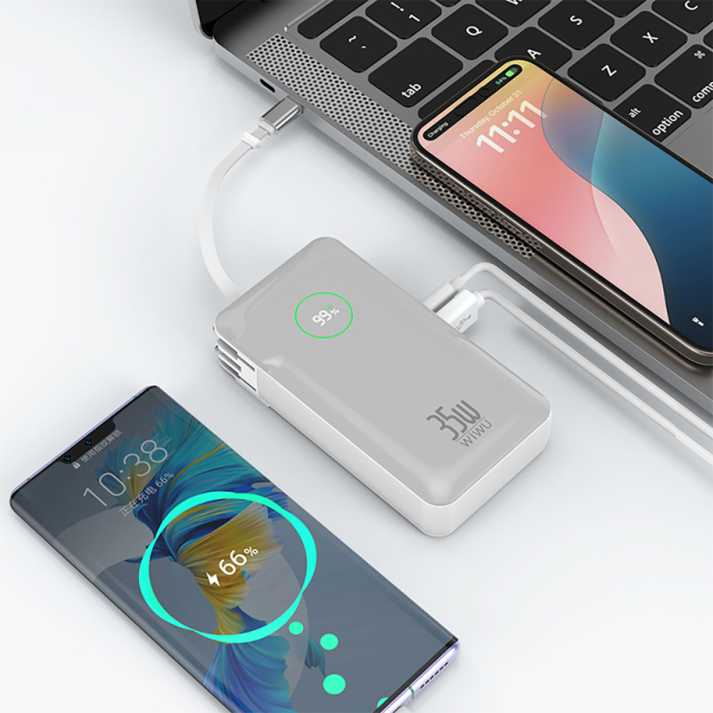 Wiwu Wi-P049 Noble Serisi Type-C Kablolu Dijital LED Göstergeli Powerbank PD 35W 10000mAh - 7