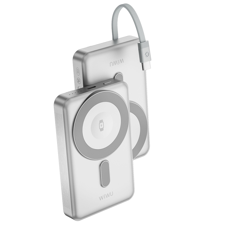 Wiwu Wi-P056 Taşınabilir Wireless Şarj ve PD Hızlı Şarj Özellikli Powerbank 15W 10000mAh - 9